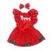 vnanda Princess Style Pet Dress 1 Set Pet Dress Christmas Dog Costume Elegant Red Skirt with Bow Headdress Cat Princess Dress Pet Supplies