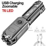 occkic Strong Light Rechargeable LED Flashlight Multi-function Focusing Zoom LED Flashlight Small Portable Outdoor Camping Special Equipment with Long Battery Life
