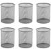 Office Round Desk Steel Mesh Pencil Cup Silver 2210-6 Pack Of 6