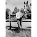 Young Woman & Horse on Farm Poster Print - 18 x 24 in.