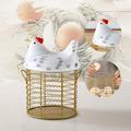 Ikohbadg Egg Basket Metal Wire Fruit Basket with Chicken Shape Lid Ceramic Egg Holder Holds 30 Eggs Gold B