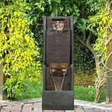 BBNBDMZ Modern Outdoor Garden Waterfalls Fountains and Indoor Floor Water Fountain with LED Lights Fountain Outdoor Garden for Office House Patio Backyard and Home Art Decor