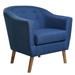 Nathaniel Home Jason Tub Chair Tufted Upholstered Armchairs Club Sofa Chair Fabric Accent Chair for Living Room Bedroom Waiting Room Blue