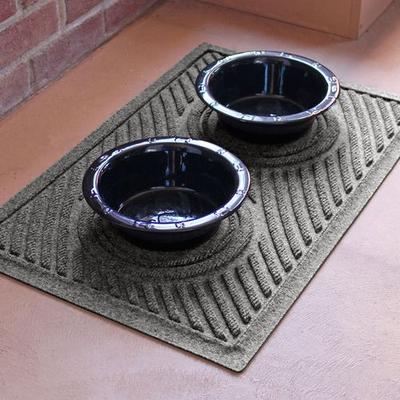 Waves Dog Bowl Pet Mat 27 x 18, 27 x 18, Gray