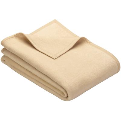Kniedecke IBENA "Uni Kniedecke Luxus", beige (creme), B:100cm L:150cm, Baumwolle, Polyacryl, Polyester, Wohndecken, unifarbenes Design Image