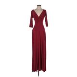 Dessy Collection Cocktail Dress V Neck 3/4 Sleeve: Red Dresses - New - Women's Size 2X-Small