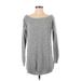 Missguided Casual Dress - Mini Boatneck Long sleeves: Gray Solid Dresses - Women's Size Small