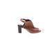 Rockport Heels: Slingback Chunky Heel Boho Chic Tan Print Shoes - Women's Size 11 - Open Toe