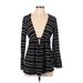 Apt. 9 Swimsuit Cover Up: Black Stripes Swimwear - Women's Size Medium