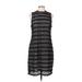 J.Crew Casual Dress - Sheath Mock Sleeveless: Black Print Dresses - Women's Size 10