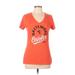 Under Armour Active T-Shirt: Orange Print Activewear - Women's Size Large