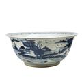 Legend of Asia Porcelain Global Inspired Decorative Bowl in Porcelain in Blue/White | 11 H x 24.5 W x 24.5 D in | Wayfair 1216