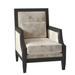 Armchair - Kristin Drohan Collection 28" Wide Armchair Faux Leather/Polyester/Velvet/Other Performance Fabrics in White/Black | Wayfair