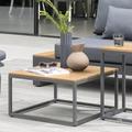 Kettler USA Gili 23" W x 23" L x 12" H Teak Top Outdoor Coffee Table Wood/Metal in Brown | 12 H x 23 W x 23 D in | Wayfair 1092-508