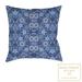 Kathy Ireland Home Indochine Geometric Indoor/Outdoor Throw Pillow Polyester/Polyfill blend in Blue | 18 H x 18 W x 4.5 D in | Wayfair