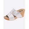 Hausschuh MUBB, Damen, Gr. 41, silber (silberfarben), Leder, feminin, Schuhe Pantolette