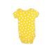Carter's Short Sleeve Onesie: Yellow Polka Dots Bottoms - Size 12 Month