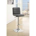 Latitude Run® Set Of 2 Adjustable Height Bar Stools In White Finish Upholstered/Leather/Metal/Faux leather in Gray | 16 W x 20.25 D in | Wayfair