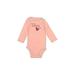 Just One You Made by Carter's Long Sleeve Onesie: Pink Bottoms - Size 9 Month