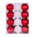 The Holiday Aisle® Christmas Ball Ornament Set of 24 Plastic in Red/White/Black | 3 H x 3 W x 3 D in | Wayfair E32F6BB663E84B46A1DB5DA446C3491B