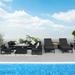 Latitude Run® Glenita 8 - Person Outdoor Patio Aluminum Sectional Set w/ Firepit Table Chaise & Cushions Metal/Rust - Resistant Metal | Wayfair