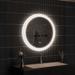 Ivy Bronx Jashley Round Acrylic Framed LED Mirror Dimmable Anti-Fog Wall Mounted Bathroom Vanity Mirror Plastic | 24 H x 24 W x 1.5 D in | Wayfair