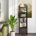 17 Stories Nikyta 6 Tier Etagere Bookcase w/ 2 Storage Drawer, 20" Industrial Bookshelf for Home & Office, in Black | Wayfair