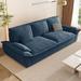 Hokku Designs Lajuan Square Arm Sofa Bed Microfiber/Microsuede in Blue | 32.28 H x 98.42 W x 32.28 D in | Wayfair 4BAFC816C72F46B4B54F557021B7F556