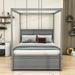 Red Barrel Studio® Sahdia Full Size Wood Canopy Bed w/ Two Drawers & Trundle Wood & Metal/Metal in Gray | 72 H x 57 W x 80 D in | Wayfair