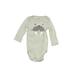 Just One You Made by Carter's Long Sleeve Onesie: Green Bottoms - Size 3 Month