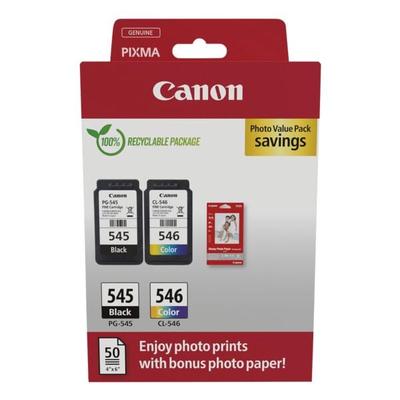 Photo Value Pack: Tintenpatronen-Set »PG-545« & »CL-546« + Fotoglanzpapier 10x15 schwarz, Canon