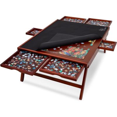 Jumbl 1500 Piece Puzzle Board 27 x 35, legs, 6 Drawers, Cover - N/A