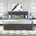 Queen Bed, Linen Fabric Upholstered Bed Frame with 2 Drawers & 1 Twin XL Trundle, No Box Spring Needed for Teens Aaldult Bedroom