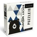 Lantern Press 1000 Piece Jigsaw Puzzle Rocky Mountain National Park Colorado Bear and Triangles Blue Vertical