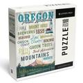 Lantern Press 1000 Piece Jigsaw Puzzle Oregon Typography and Mount Hood