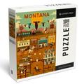 Lantern Press 1000 Piece Jigsaw Puzzle Montana Old Town Geometric Lantern Press Artwork