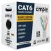 Cmple - Cat 6 Cable 1000ft 23 AWG Bare Copper Wire CMR Riser Cat6 Ethernet Cable (UTP) Unshielded Twisted Pair Gigabit Ethernet Cord 550Mhz PoE++ Reelex Box - White