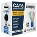 Cmple - Cat 6 Cable 1000ft 23 AWG Bare Copper Wire CMR Riser Cat6 Ethernet Cable (UTP) Unshielded Twisted Pair Gigabit Ethernet Cord 550Mhz PoE++ Reelex Box - Blue