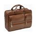 15 in. Leather Dual-Compartment Laptop Briefcase Brown