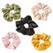 TOYMYTOY 5pcs Solid Color Stretch Hair Ties Cloth Art Hair Rope Ponytail Holders Hair Accessories for Women Girls (Yellow + Green + Black + Pink + Khaki)