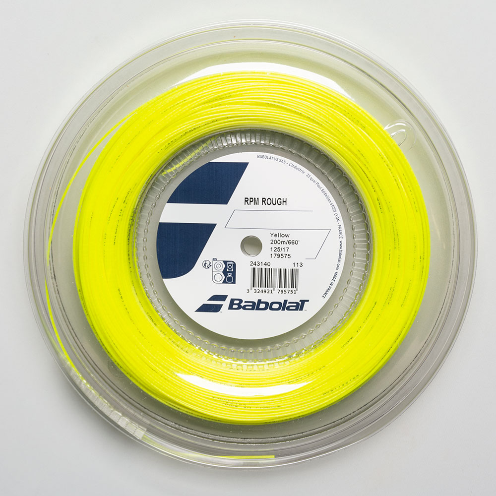 Babolat RPM Rough 17 660' Reel Tennis String Reels Fluo Yellow