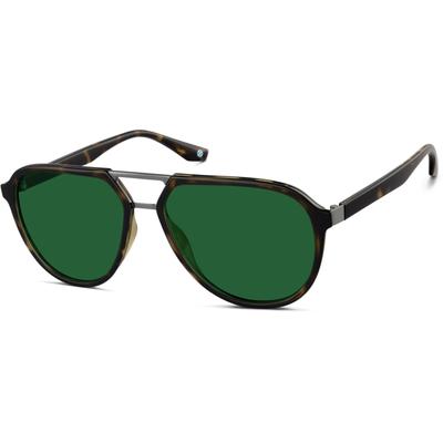 Zenni Aviator Rx Sunglasses Tortoiseshell Mixed Full Rim Frame