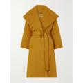 Another Tomorrow - + Net Sustain Belted Padded Organic Cotton Coat - Gold