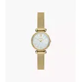 Fossil Outlet Women's Tillie Mini Three-Hand Gold-Tone Stainless Steel Mesh Watch