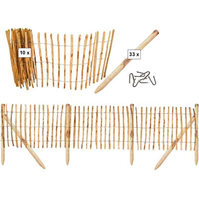 Gartenzaun TETZNER & JENTZSCH "Rollzaun Rosswell 8", beige (naturbelassen), H:90cm, Holz, Zaunelemente, 90 cm hoch, 10 E