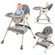 3-in 1 Children's High Chair with Table and Wheels High Chair Adjustable Foldable Baby Chair Reclining Function Combination