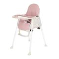 Holdfiturn 3-in-1 Children's High Chair Dining Chair Foldable Adjustable Baby High Chair Baby Children High Chair Movable for Children from 6 Months to 5 Years Old Pink