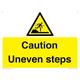 Schild mit Aufschrift "Caution Uneven Steps" – 200 x 150 mm – A5L