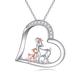 VONALA Goat Necklace for Women 925 Sterling Silver Goat Mama and Baby Necklace Animal Heart Pendant Goat Jewelry Gift for Women Teens Girls