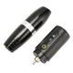 Rotary Tattoo Pen Machine Kit, Professional Rechargeable RCA Interface Wireless Tattoo Rotary Pen with 1600mAh Battery Tattoo Power Supply (Black Silver)